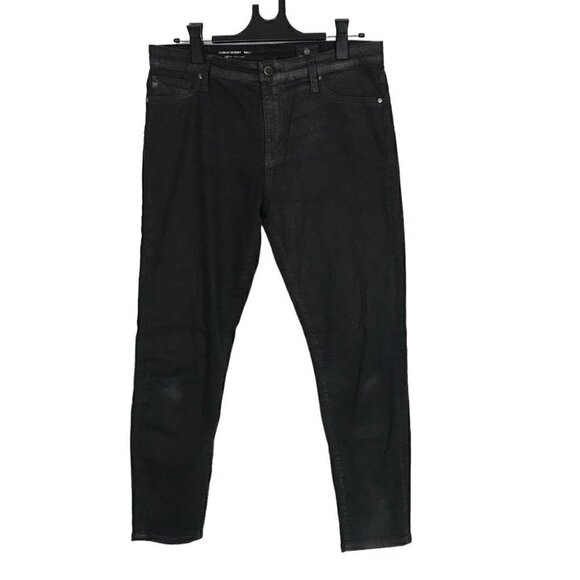 ADRIANO Goldschmied The Farrah High-rise Skinny Black Jeans With Shimmer Size 30 - Picture 3 of 9